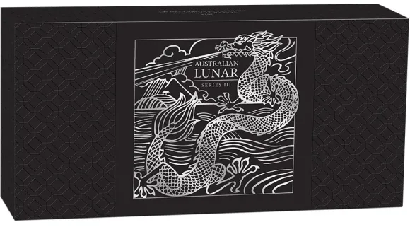 Lunar 3 - Drache - 3 Coin Set Silber Proof 2024 +Box +COA*