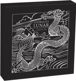 Lunar 3 - Drache - 1 KG Silber Privy Mark Gold 2024 + Box + COA*