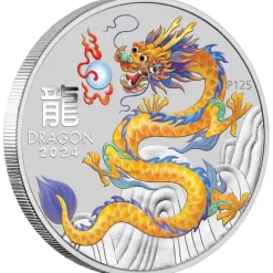 Lunar 3 - Drache - Melbourne Expo 1 Unze Silber coloriert + Blister