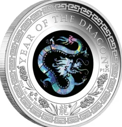 Lunar - Drache - Opal - 1 Unze Silber 2024 + Box +COA*