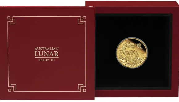 Lunar 3 - Drache - 1/4 Oz Gold Proof 2024 + Box + COA