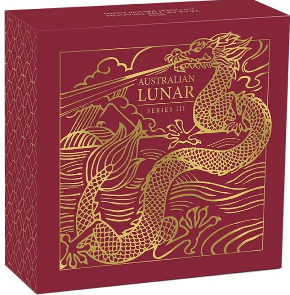 Lunar 3 - Drache - 1 Oz Gold Proof 2024 + Box + COA