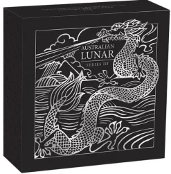 Lunar 3 - Drache - 1 Oz Silber Proof farbig +Box +COA*