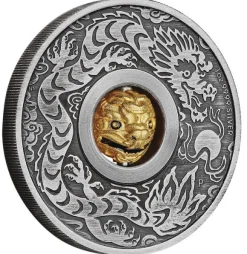 Lunar 3 - Drache - Rotating 1 Unze Silber Antik + Box +COE 2024*