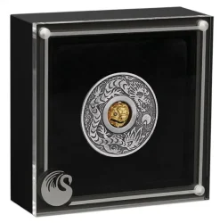 Lunar 3 - Drache - Rotating 1 Unze Silber Antik + Box +COE 2024*