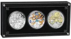 Lunar 3 - Drache - Trio 3 x 1 Oz Silber 2024 + Box + COA