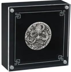 Lunar 3 - Drache - 2 Unzen Silber Antik + Box + COA-