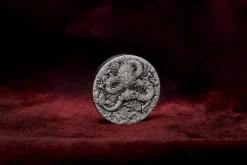 Lunar 3 - Drache - 2 Unzen Silber Antik + Box + COA-