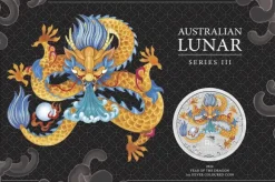 Lunar 3 - Drache - 1 Unze Silber coloriert 2024 im Blister*