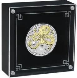 Lunar 3 - Drache - 1 Unze Silber - gilded - 2024 + Box + COA*