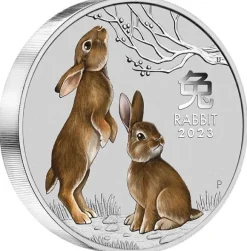 Lunar 3 - Hase - 1 KG Silber farbig 2023*