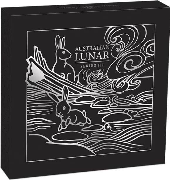 Lunar 3 - Hase - 1 KG Silber Privy Mark Gold 2023 + Box + COA*