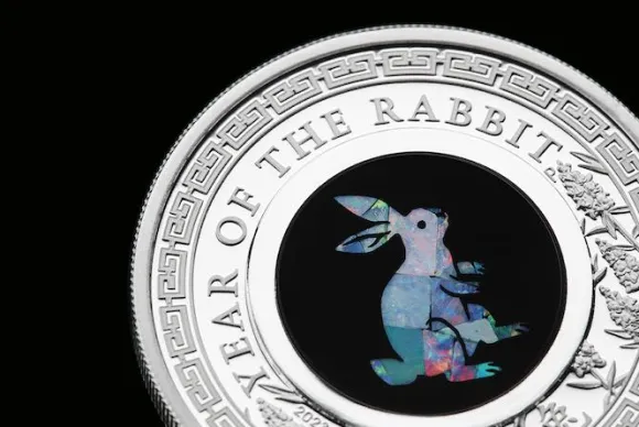 Lunar - Hase - Opal - 1 Unze Silber 2023 + Box +COA*
