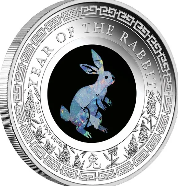 Lunar - Hase - Opal - 1 Unze Silber 2023 + Box +COA*