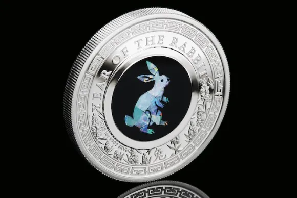 Lunar - Hase - Opal - 1 Unze Silber 2023 + Box +COA*