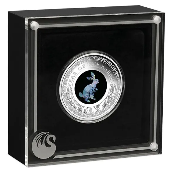Lunar - Hase - Opal - 1 Unze Silber 2023 + Box +COA*