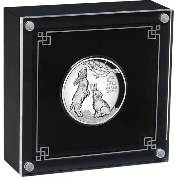 Lunar 3 - Hase - 1 Oz Silber High Relief Proof 2023 + Box + COA