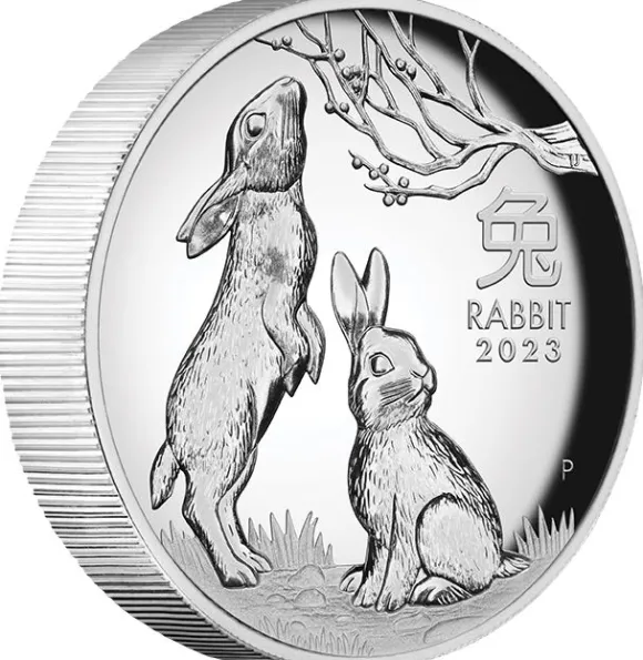Lunar 3 - Hase - 1 Oz Silber High Relief Proof 2023 + Box + COA
