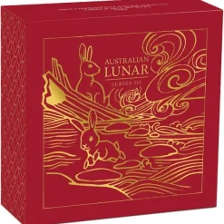 Lunar 3 - Hase - 1 Unze Gold Proof farbig + Box +COA