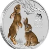 Lunar 3 - Hase - 5 Unzen Silber farbig 2023*