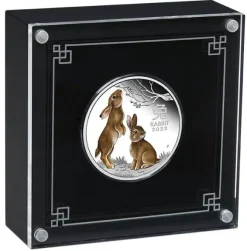 Lunar 3 - Hase - 1 Unze Silber Proof farbig 2023 + Box +COA*