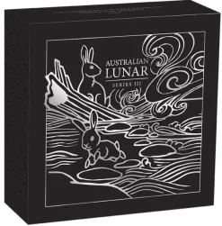 Lunar 3 - Hase - 1 Unze Silber Proof farbig 2023 + Box +COA*