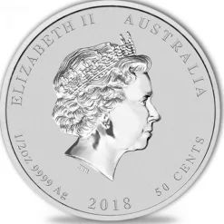 Lunar 2 - Hund - 1/2 Oz Silber 2018 *