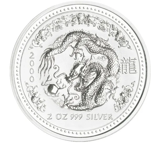 Lunar I Drache 2 Oz Silber 2000*