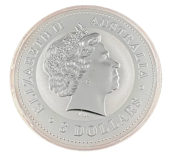Lunar I - Hahn - 5 OZ Silber gilded farbig 2005 *