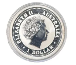 Lunar I - Hahn - 1 Oz Silber gilded farbig 2005*