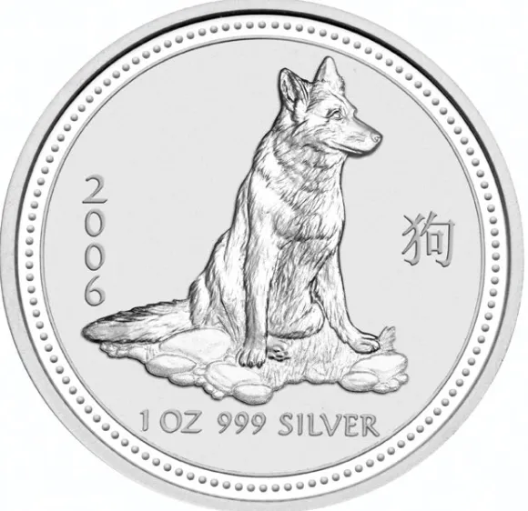 Lunar I - Hund - 1 Oz Silber 2006*