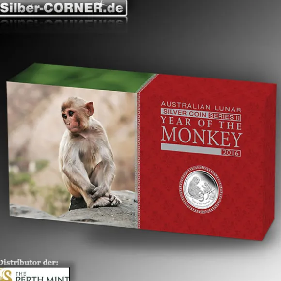 Lunar II - Affe - 3-Coin Set Silber Proof 2016 +Box +COA*