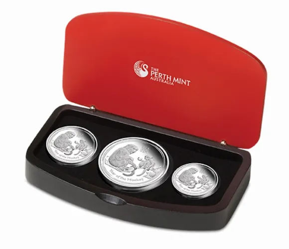 Lunar II - Affe - 3-Coin Set Silber Proof 2016 +Box +COA*