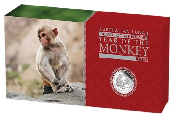 Lunar II - Affe - 3-Coin Set Silber Proof 2016 +Box +COA*