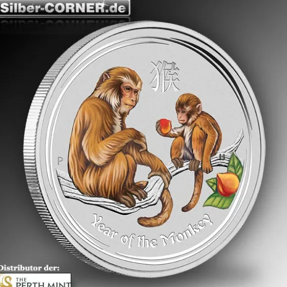 Lunar II - Affe - 5 Oz Silber farbig 2016*