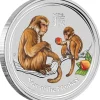 Lunar II - Affe - 2 Oz Silber farbig 2016*