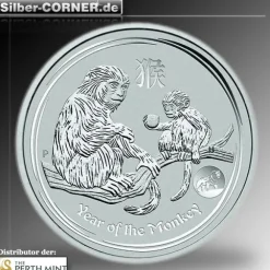 Lunar II - Affe - 1 Oz Silber Privy Mark 2016 *