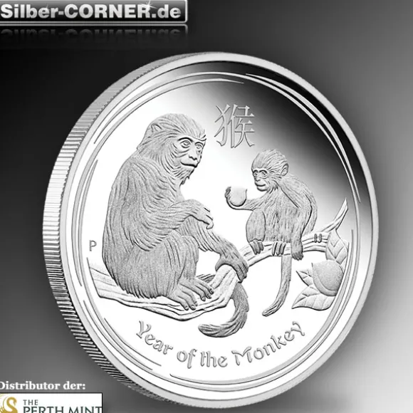 Lunar II - Affe - 2 Oz Silber Proof + ohne Zertifikat *