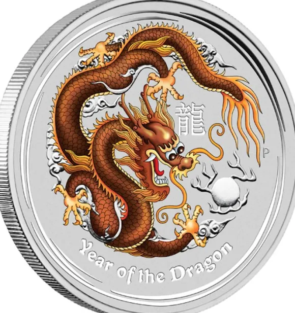 Lunar II Drache - Braun - 1 Oz Silber 2012*