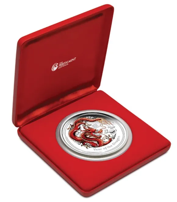 Lunar II Drache 1 KG Silber Proof farbig 2012 +Box +Zertifikat*