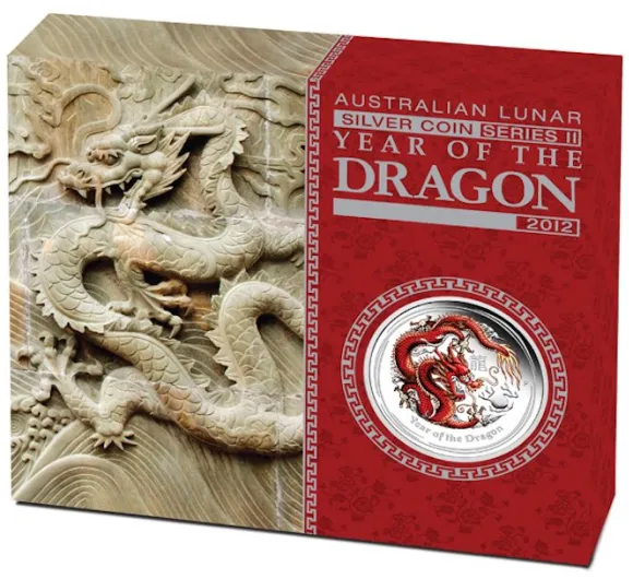Lunar II Drache 1 KG Silber Proof farbig 2012 +Box +Zertifikat*