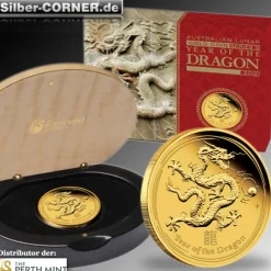 Lunar II Drache 1/4 Oz Gold Proof + Box + COA