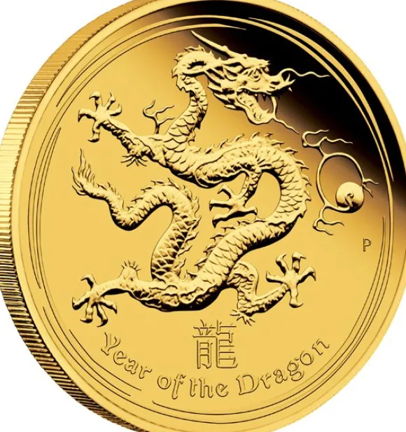 Lunar II - Drache - 1 Unze Gold Proof 2012 + Box + COA
