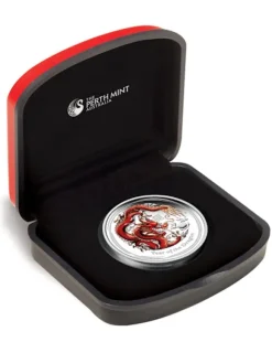 Lunar II Drache 1 Unze Silber Proof farbig 2012 +Box +COA*