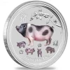 Lunar II farbig Schwein 10 Oz Silber 2019*
