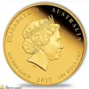 Lunar II - Hahn - 2017 1 Oz Gold Proof - farbig -