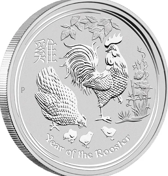 Lunar II - Hahn - 2 Oz Silber 2017*