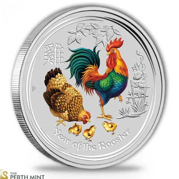 Lunar II Hahn 10 Oz Silber farbig 2017*