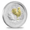 Lunar II - Hahn - 1 Oz Silber gilded + COA ohne Box*