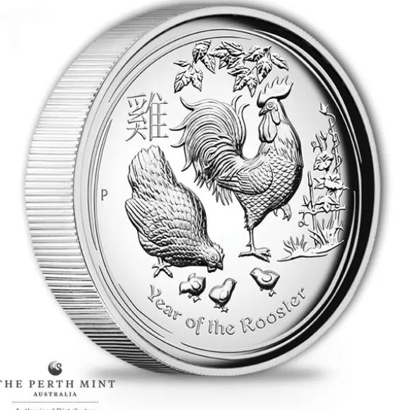 Lunar II - Hahn - 1 Oz Silber High Relief 2017 +Box +COA*